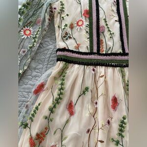 Floral Embroidered Miss Selfridge Sheer overlay Gown sz. 6
